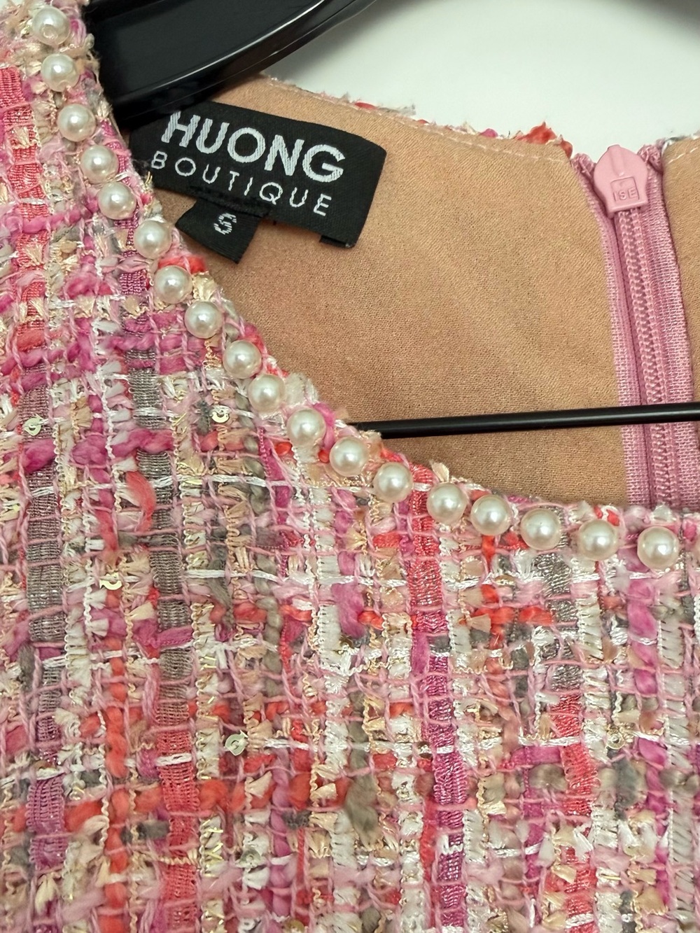 Huong boutique ❤️ A-line dress with pearl neckline size S - Picture 4 of 4
